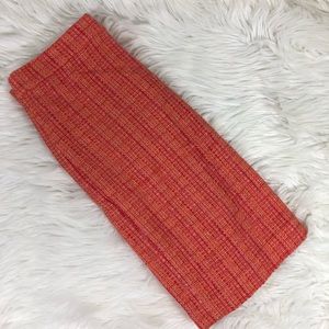 J. Crew No. 2 Pencil Skirt Tweed Neon Orange  10